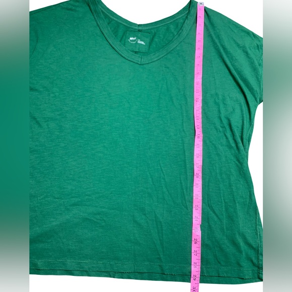 NWT Aerie Oversized V-Neck Boyfriend T-Shirt Size Large Green Dark Algae 3676 - Picture 8 of 12